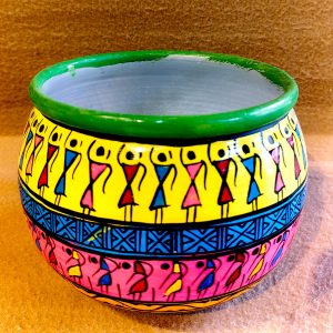 Hand-Painted Warli Art Terracotta Pot