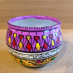 Geometric Pattern Terracotta Bowl