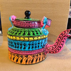 Warli Art Hand-Painted Decorative Kettle