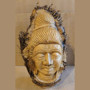 Hand-Carved Coconut Shell Shiva Mask