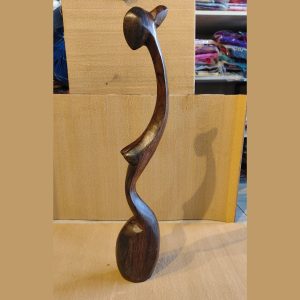 Hand-Carved Wooden Abstract Sculpture