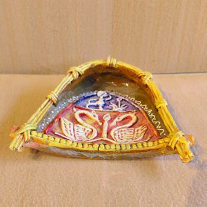 Hand-Painted Bamboo and Cane "Kula" Puja Tray & Wall Art