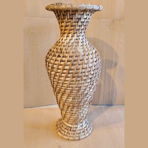 Hand-Woven Bamboo & Cane Decorative Vase
