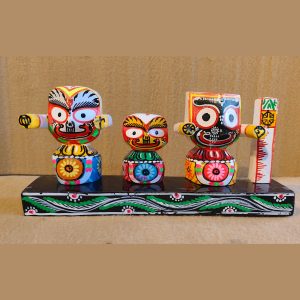 Hand-Painted Wooden Jagannath Idol Set
