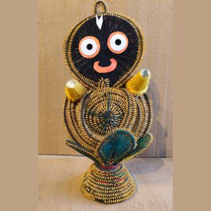 Handcrafted Coiled Jagannath Idol from Natural Fibers