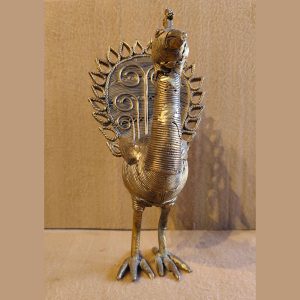 Handcrafted Dhokra Art Brass Peacock Figurine