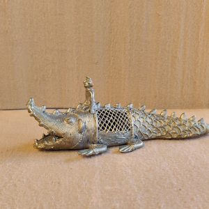 Brass Crocodile Incense Burner or Vintage Brass Alligator Incense Holder