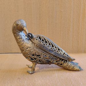 Vintage Brass Bird Figurine or Filigree Brass Peacock Incense Holder