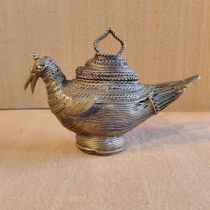 Vintage Brass Bird-Shaped Container or Dhokra Art Tribal Bird