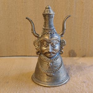 Vintage Brass Tribal Deity Bell or Dhokra Art Bust of a Deity
