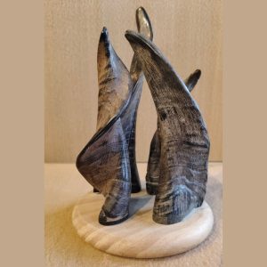 Hand-Carved Horn Abstract Sculpture